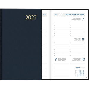 Agenda de poche Visuplan 2027 relié, bleu