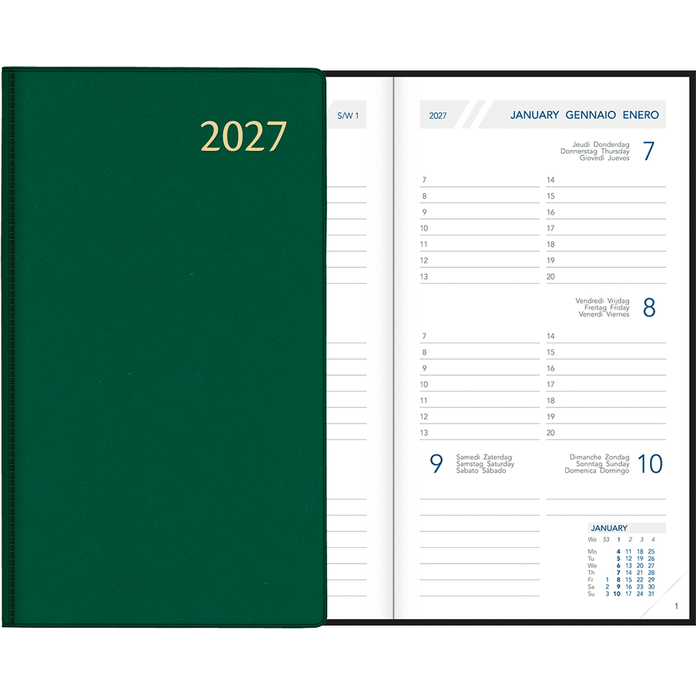 Agenda de poche Visuplan 2027 relié, vert