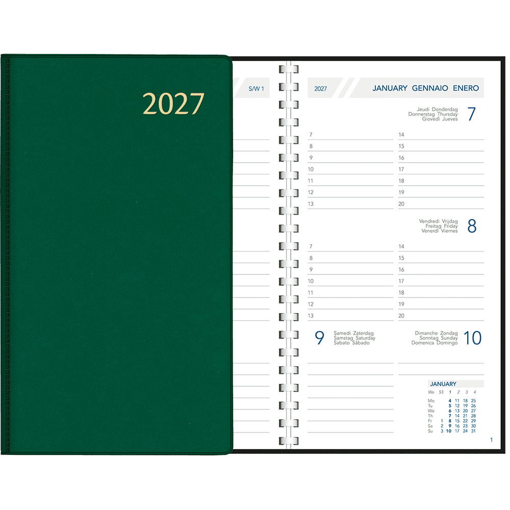 Agenda de poche Visuplan 2027 spirale, vert Agenda de poche Visuplan 2027 spirale, vert