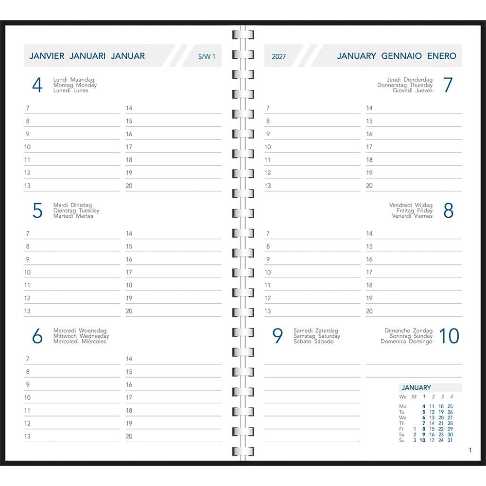 Agenda de poche Visuplan 2027 spirale
