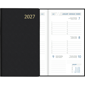 Agenda de poche Visuplan 2027 relié, noir