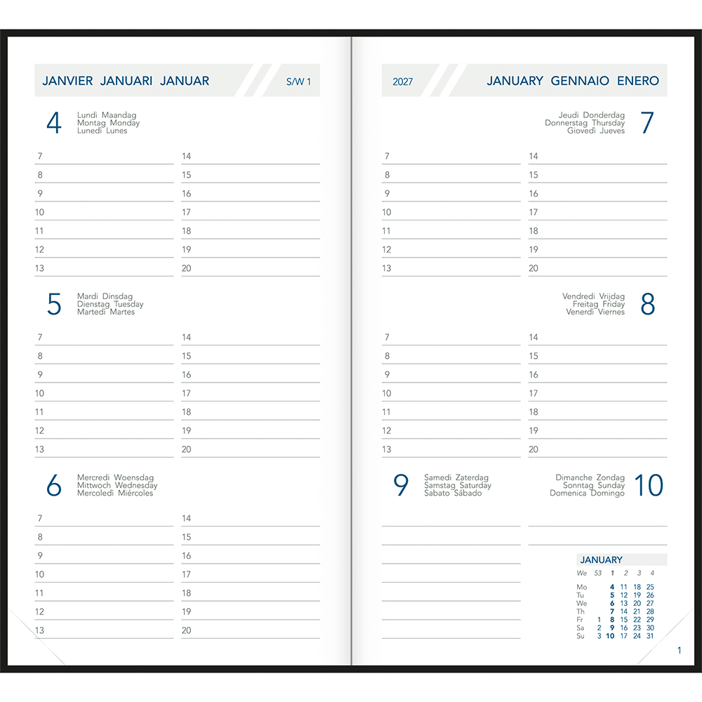 Agenda de poche Visuplan 2027 relié